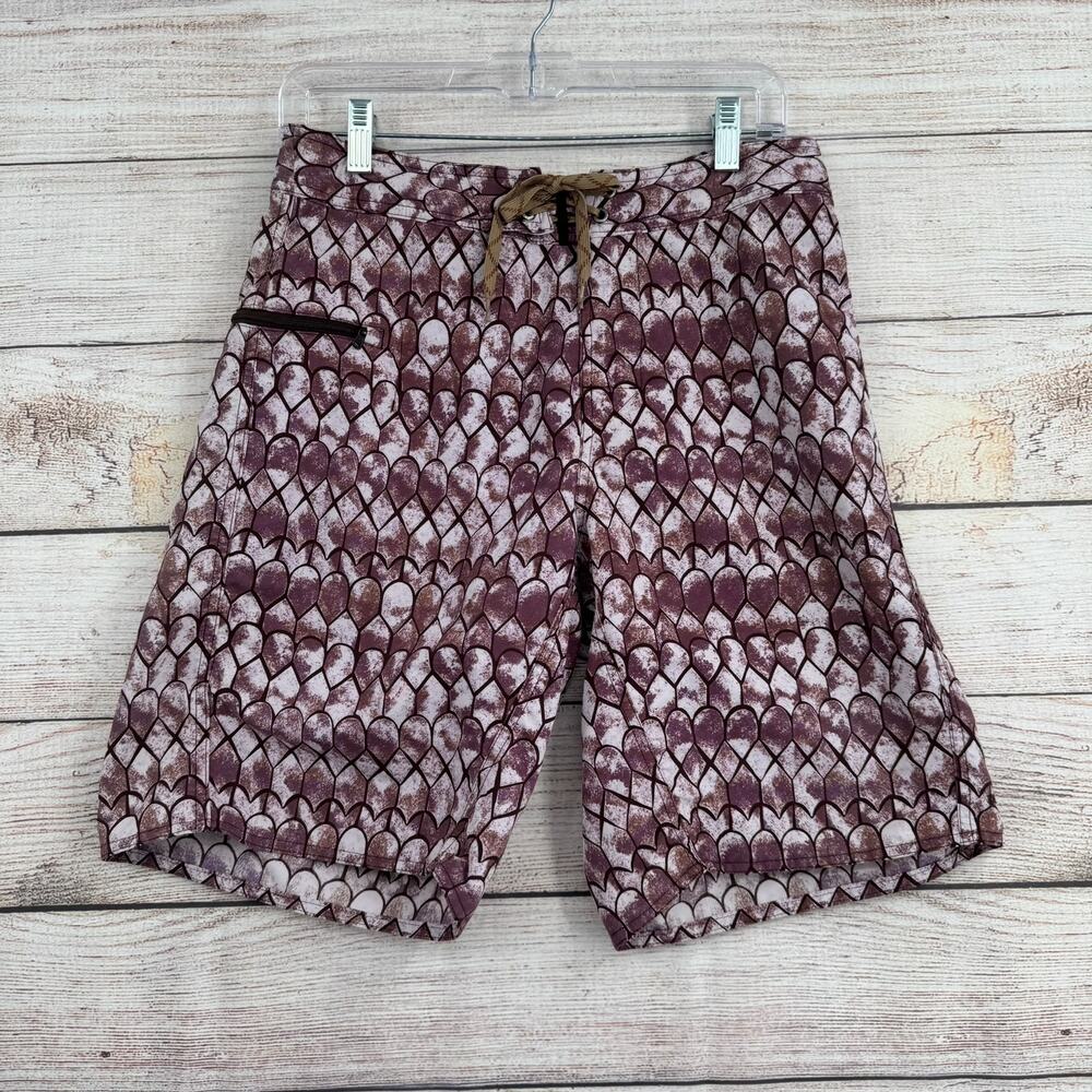 Patagonia Wavefarer Board 11" Shorts Mens 30 Purple Pink Geometric Print